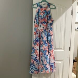 GREAT CONDITION Tropical Halter Dress